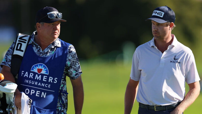 Harris English and caddie Eric Larson