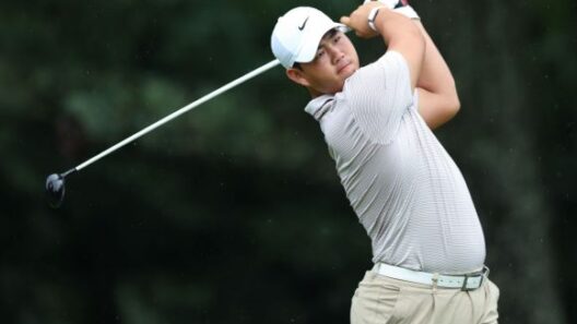 Kim Joohyung is teeing off at the 2nd hole of the first round of the Tour Championship. Atlanta=AP Yonhap News