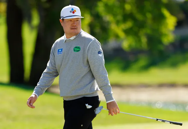 Sungjae Im of South Korea looks on during the pro-am prior to the Valspar Championship on the Copperhead Course at Innisbrook Resort and Golf Club on March 18, 2026 in Palm Harbor, Florida.