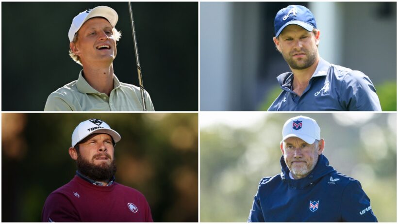 Adrian Meronk, Thomas Detry, Tyrrell Hatton and Lee Westwood