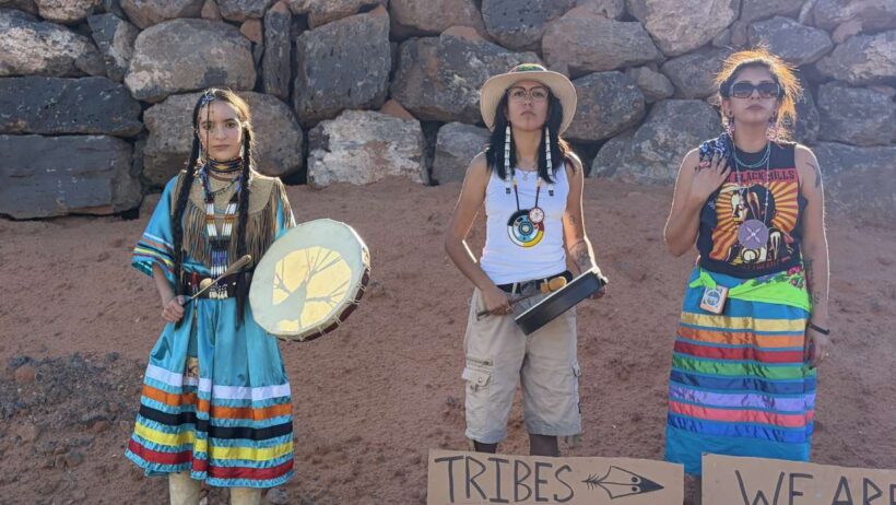 Members of Shivwits Band of Paiute protest golf course on native land during PGA Tour