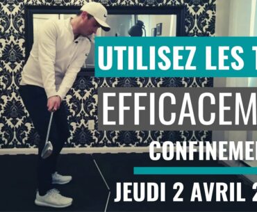 On utilise des points de repères au sol pour notre swing de golf complet, chipping et putting.
