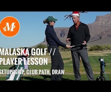 Malaska Golf // Player Lesson // Set up, Golf Grip, Swing Path, Draw