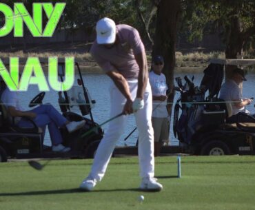 TONY FINAU SLOW MOTION FACE ON DRIVER GOLF SWING 1080 HD