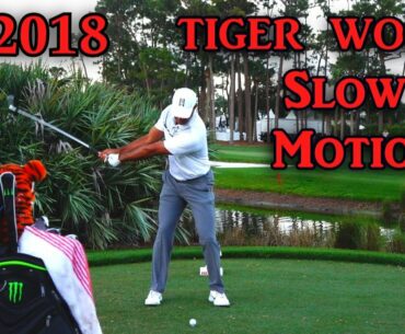 2018 TIGER WOODS SLOW MOTION FACE ON IRON GOLF SWING 1080 HD