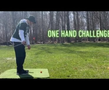 One handed golf challenge