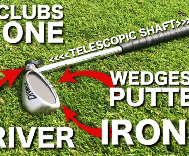 Playing golf with ONE ADJUSTABLE CLUB (34 clubs in 1)