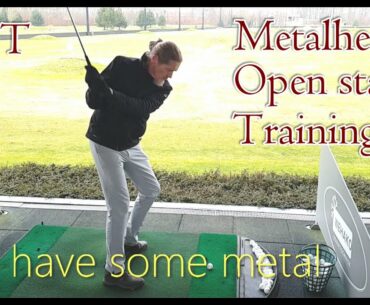 Open stance golf swing. Eureka ... it works.