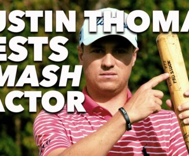 Justin Thomas Crushes a 250 Yard Drive With a Mini Golf Putter | Smash Factor | Golf Digest