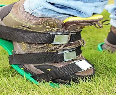 Lawn Aerator Sandals Aerating Spikes Heavy Duty Spiked Shoes 3 Straps with