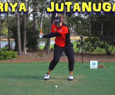 ARIYA JUTANUGARN SLOW MOTION FACE ON FAIRWAY WOOD GOLF SWING 1080 HD