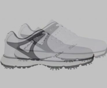 Stuburt Mens Golf Evolve Tour Spiked Golf Shoes - White/Storm - UK 9