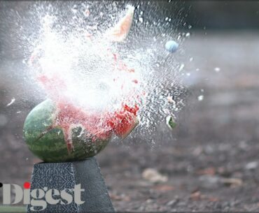 Long Drive Champion Jeff Flagg Destroys Stuff with Golf Balls in Slow Motion | Golf Digest