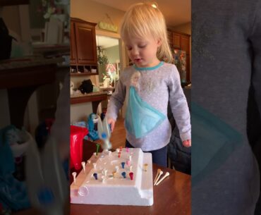 Hammering with golf tees and styrofoam