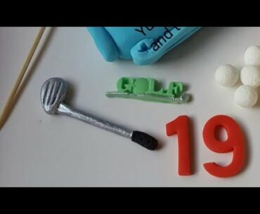 How to make edible golf clubs cake topper,sport,tutorial