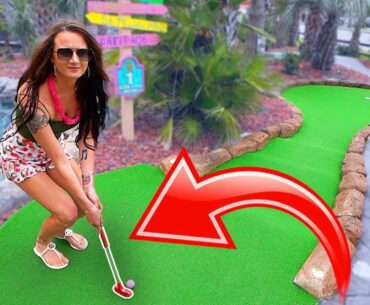 SHORT PUTTER ONLY MINI GOLF CHALLENGE! - Double Mini Golf Hole In One!