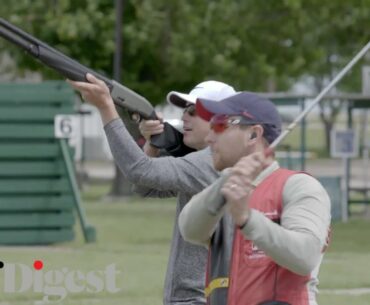 Olympic Skeet Shooter Tries to Shoot Golf Balls Out of the Air | Shotgun Golf | Golf Digest