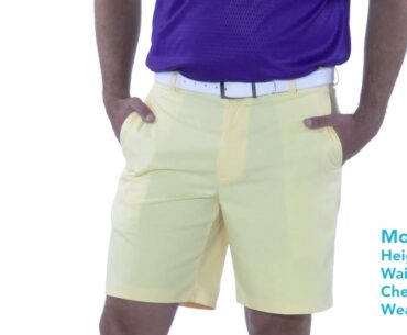 Oxford Golf Mens Flat Front Microfiber Shorts on Model