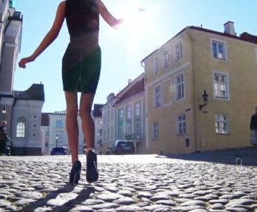 Long legs and metal spiked high heels "Cobblestone Rally" Trailer