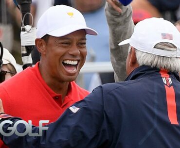 Tiger Woods wins singles match with walk-off putt | Presidents Cup | Golf Channel
