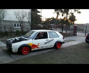 RedBull Stance Golf MK2 1.9 TDI AFN - Straight pipe, rev limiter, przelot, popcorn