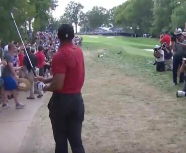 This Tiger Woods recovery at PGA Champ leads to crowd-rocking birdie