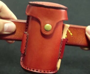 Tourbon｜Retro Leather Golf Ball Pouch Tee holder