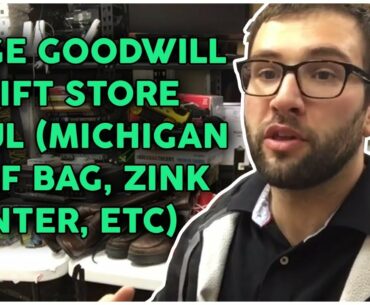 HUGE GOODWILL THRIFT STORE HAUL (MICHIGAN GOLF BAG, ZINK PRINTER, ETC)