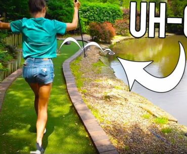 LOSING GOLF BALLS AND WILD SHOTS AT THIS FUN MINI GOLF COURSE!