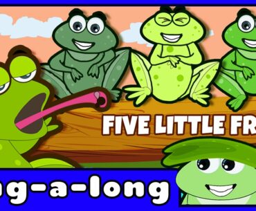 Five Little Speckled Frogs | Nursery Rhyme | With Lyrics by HooplaKidz Sing-A-Long