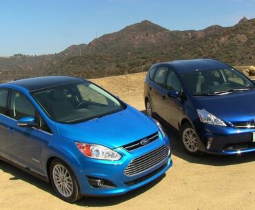 2013 Ford C-MAX vs Toyota Prius V Hybrid Mashup Review