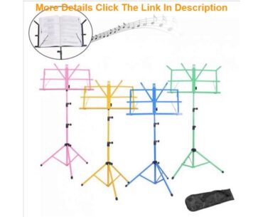 Best Folding Music Tripod Stand Holder Aluminum Alloy Stand Height Adjustable with Carry Bag for Vi
