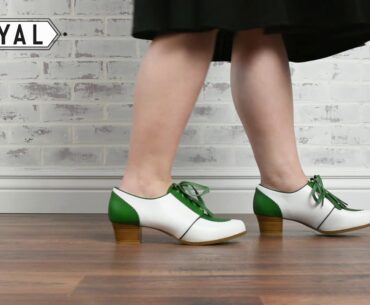 Hepburn 1940s Golf Shoes in Green/White by Royal Vintage Shoes