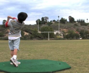 Golf Drills  Free Golf Lesson Kids Hit Golf Balls Through Field Goal