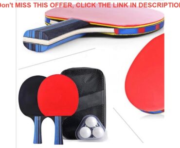 A Pair Professional Table Tennis Ping Pong Racket Paddle Bat+3pcs Balls Bag Set Lightweight Powerf