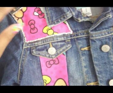 DIY Customized Hello Kitty Spiked Jean Jacket (Finished Product)