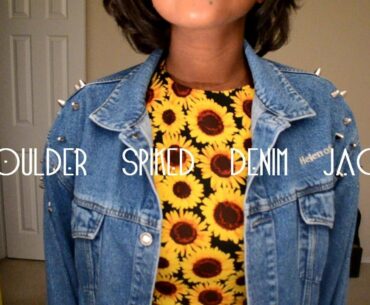 Shoulder Spiked Denim Jacket// D.I.Y.