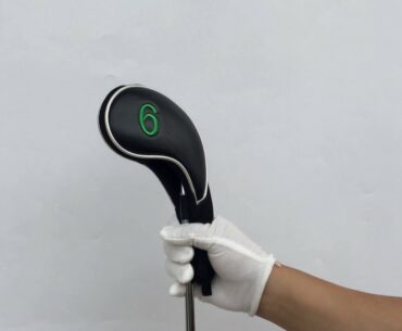 How to put on and take off sleeve clip golf iron head cover!