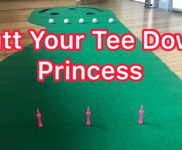 Princess Putt Your Tee Down - Can I knock 5 tees down with 5 golf balls and a putter?