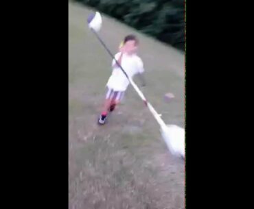 How to play Golf 101.....Son Tees off better than dad