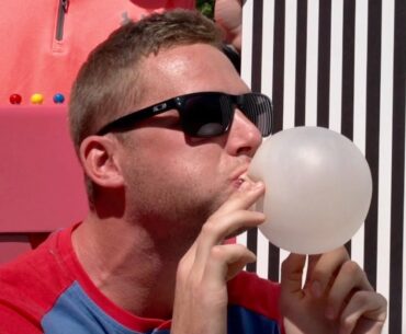 Bubble Gum Blowing Battle | Dude Perfect