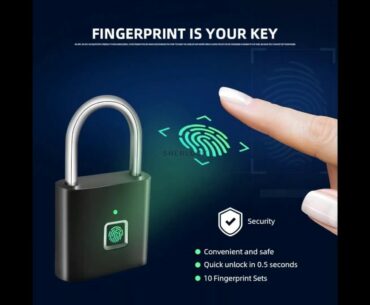 Security Door Lock Smart Keyless USB Rechargeable Fingerprint Padlock