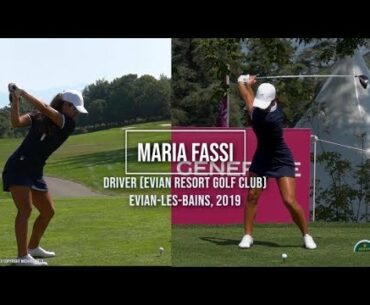 Maria Fassi Golf Swing Driver (DTL & FO), Evian Championship, Evian-les-Bains, July 2019.