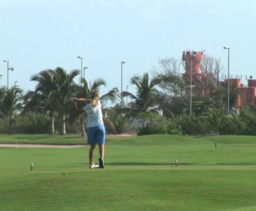 Cancun Woman Golfer Tees Off