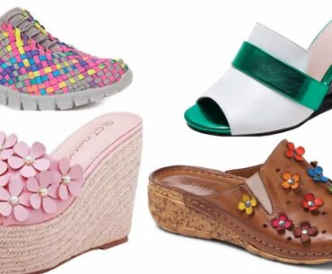AMAZON WOMEN FOOTWEAR COLLECTION 2020 SANDAL SHOES SIMPLE DESIGN BEST WEDGES COLLECTION