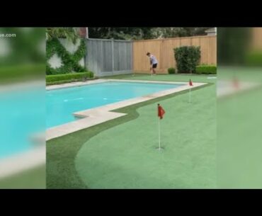 UT golfer Cole Hammer works on trick shots | KVUE