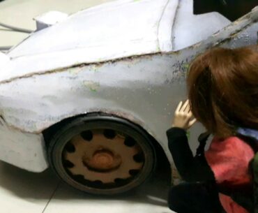 How to make tires and rim for 1/6 scale car using masking tape and bicycle tires