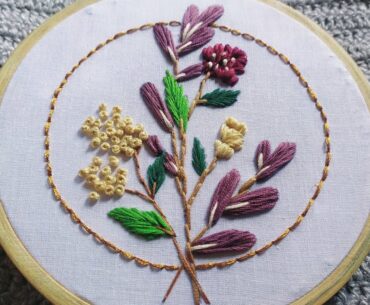 Embroidery challenge #9 | Floral Embroidery For Beginners | Modern embroidery | @Let's Explore
