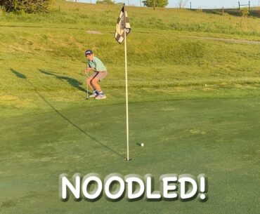 Noodle Blocks Golfer's Putt