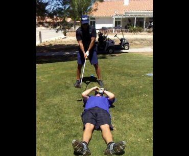 Hitting golf ball off mouth FAIL!!!!!!!